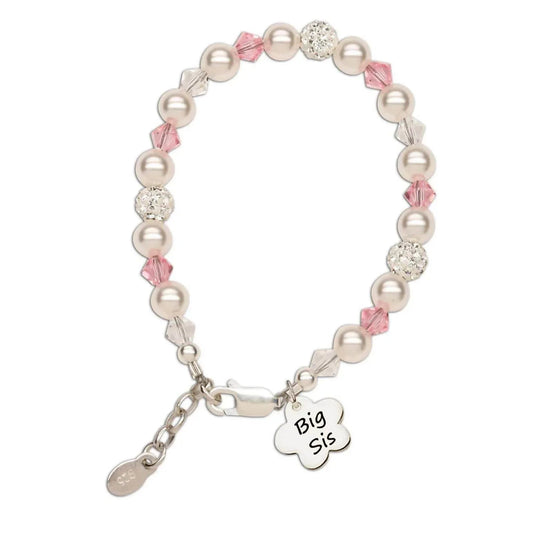 Armband "Große Schwester" aus Sterlingsilber mit Blumenanhänger