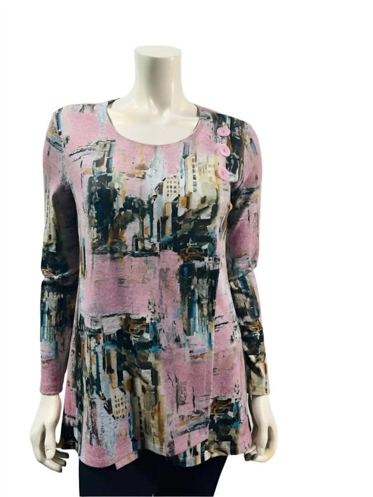 Women's Impressionistic Cityscape Top