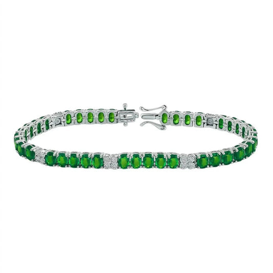 Women's Oval Colored Tennis Bracelet