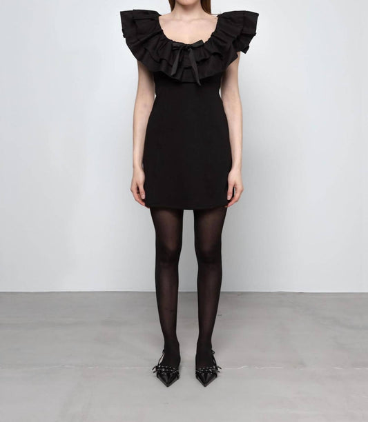 Women's Ruffle Mini Bow Dress