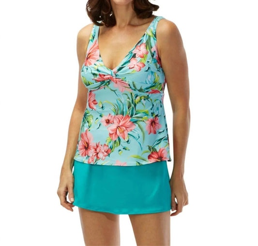 Dd-cup Two-piece Twist Front Tankini Set