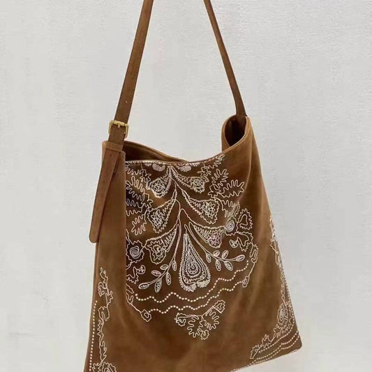 Boho-Schultertasche für Damen mit Stickerei