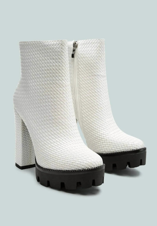 Women's Moleski Textured Block Heeled Boots