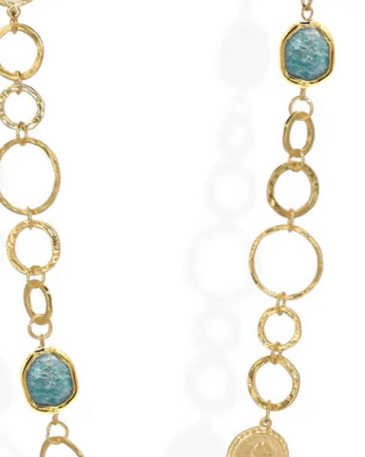 Damen Halskette Coin X lang