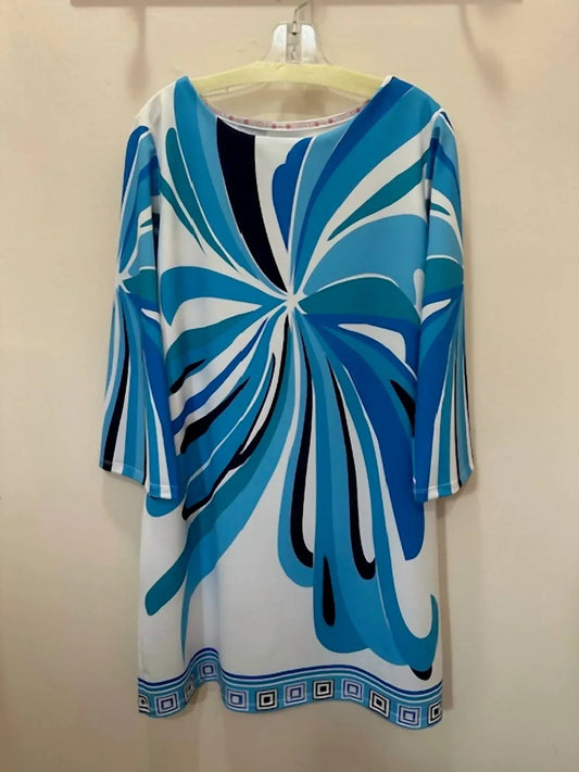 Damenkleid mit kräftigen Wirbelmustern