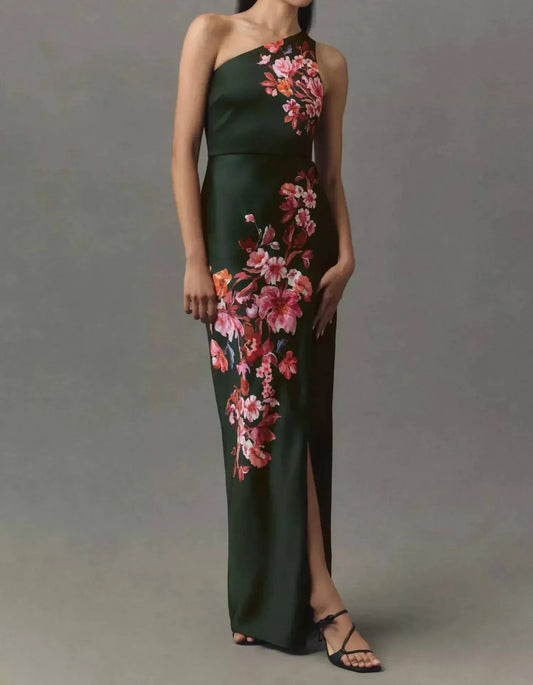Dylan One-shoulder Stretch Satin Maxi Dress