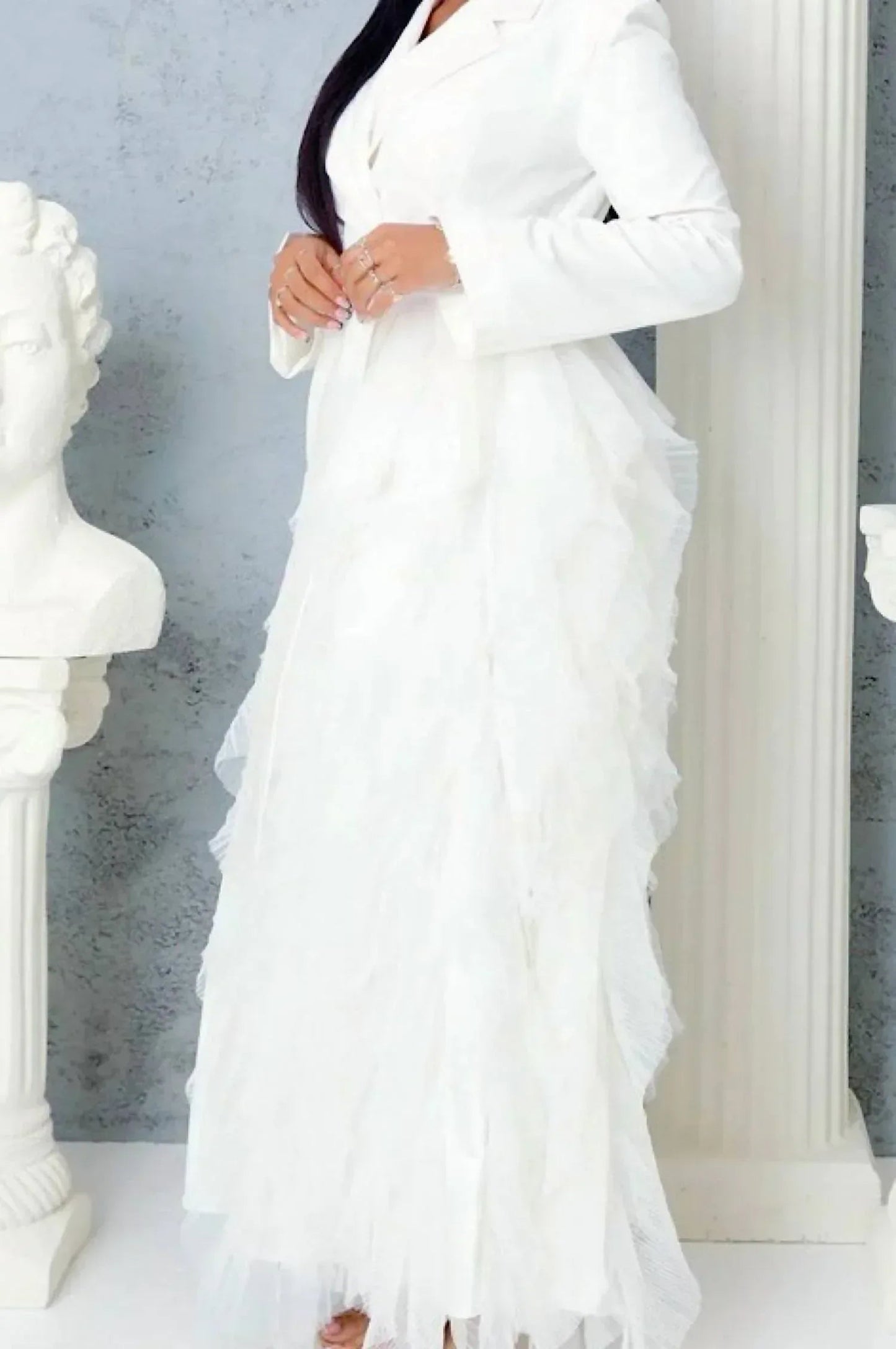 Side Tulle Detail Dress Jacket