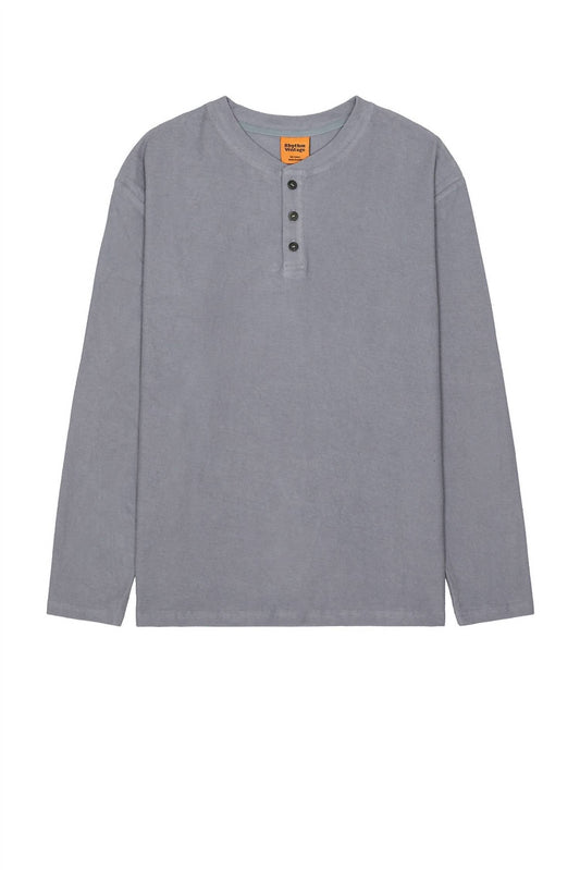 Vintage Terry Langarm-Henley-Oberteil