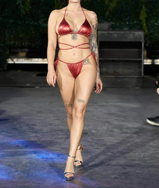 Fire Metallic Micro Bikini Top