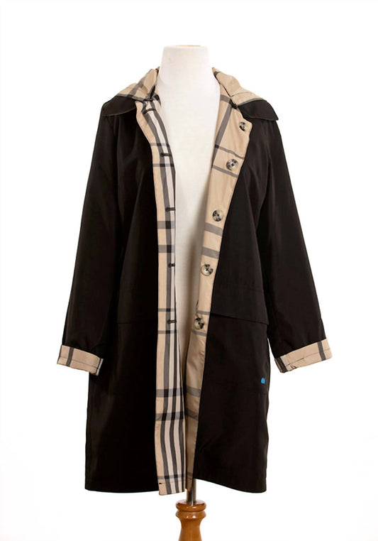 Women's Raintrench With Detachable Hood Rain Trench Coat