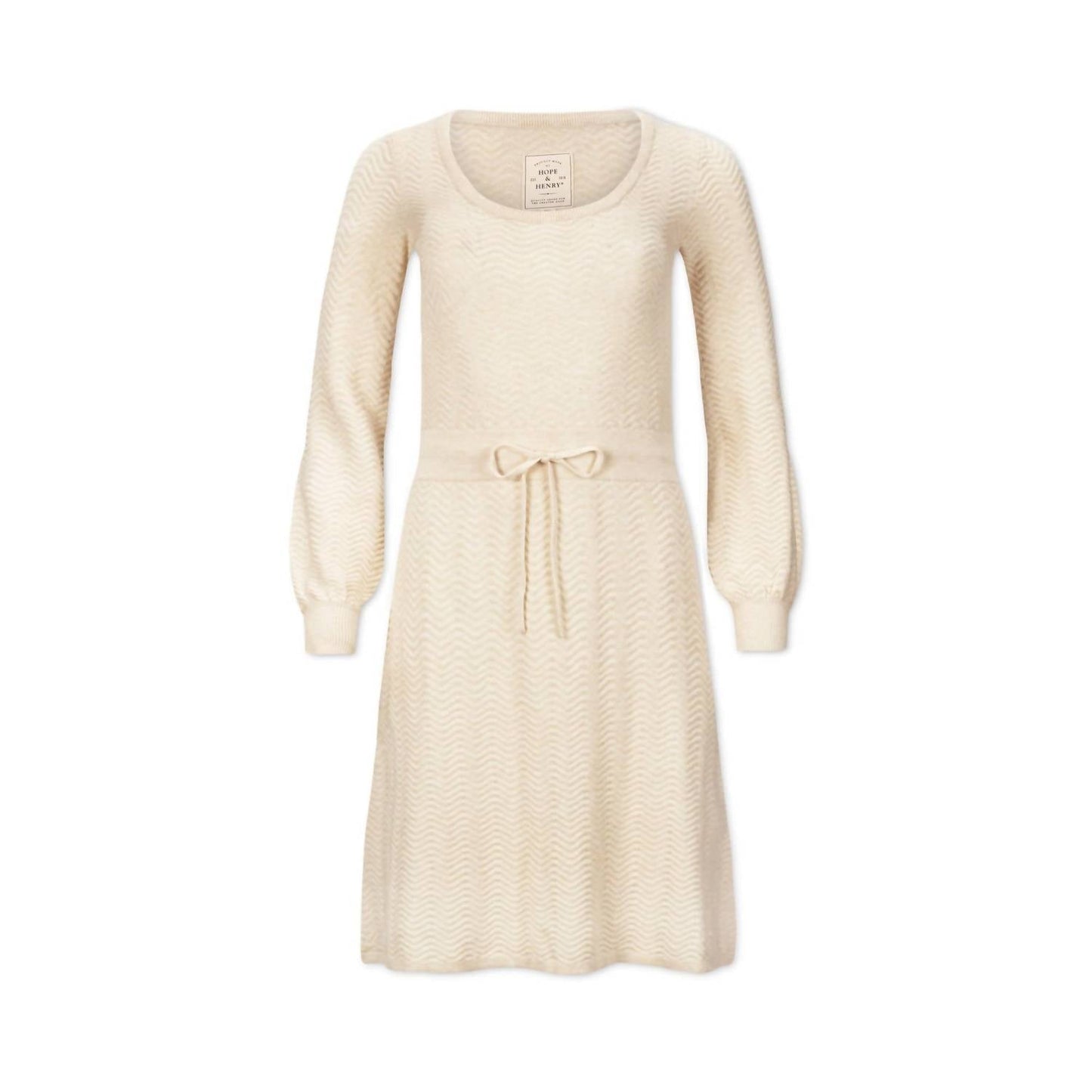 Bio-Baumwoll-Pulloverkleid mit Bindegürtel