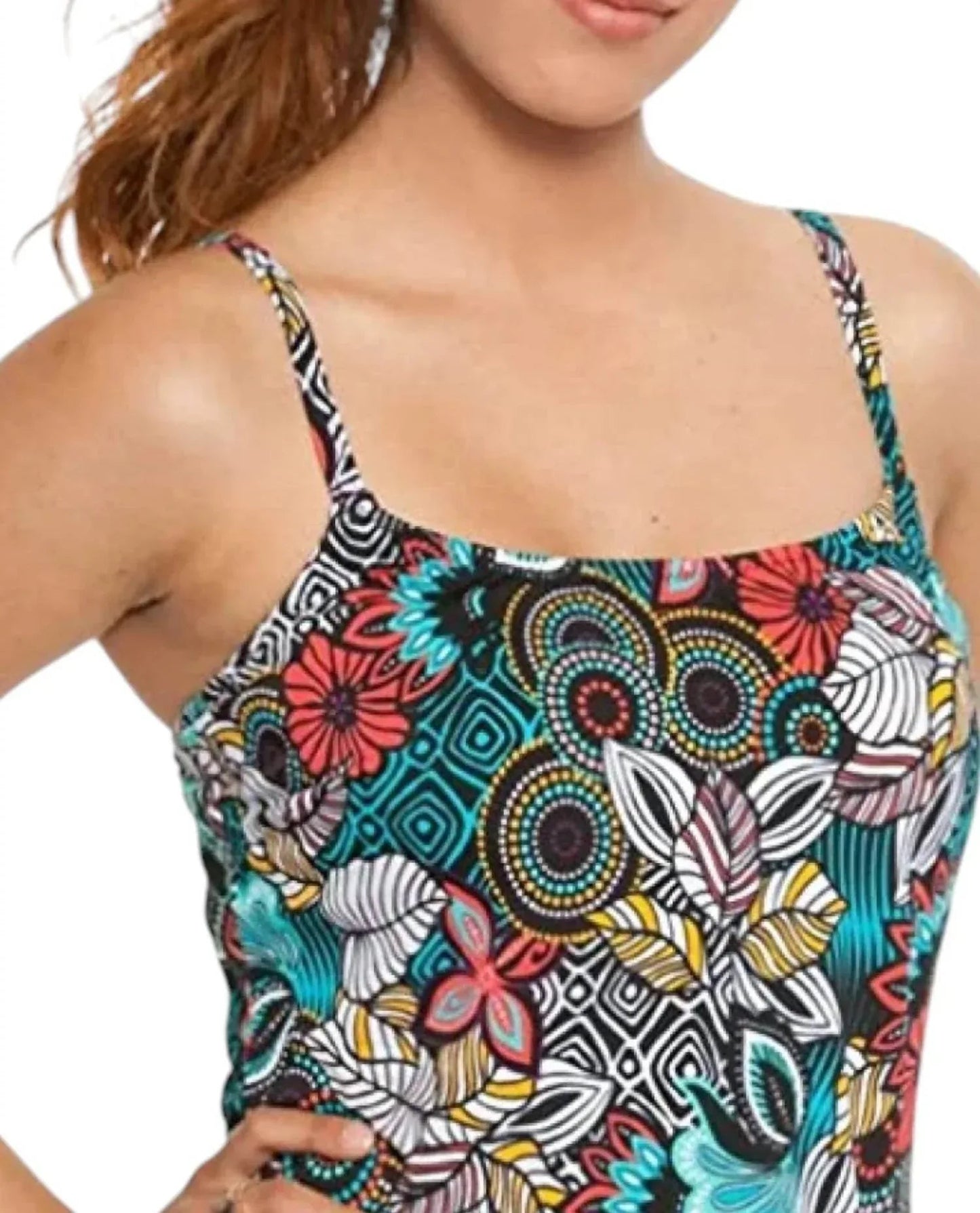 Tankini-Oberteil mit Lingerie-Trägern