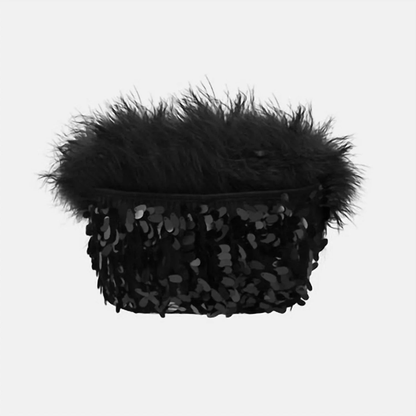 Virgo Sequin Feather Top And Skirt Set