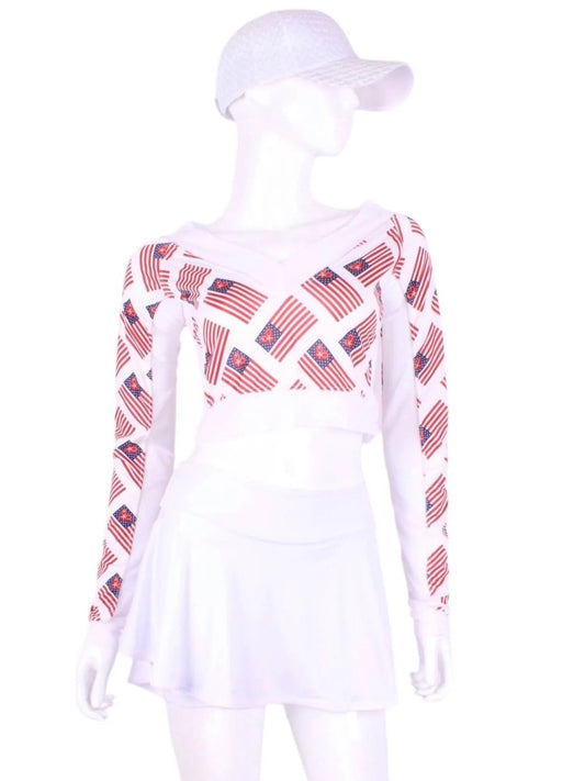 Women's Flag Vee Tennis Crop Top