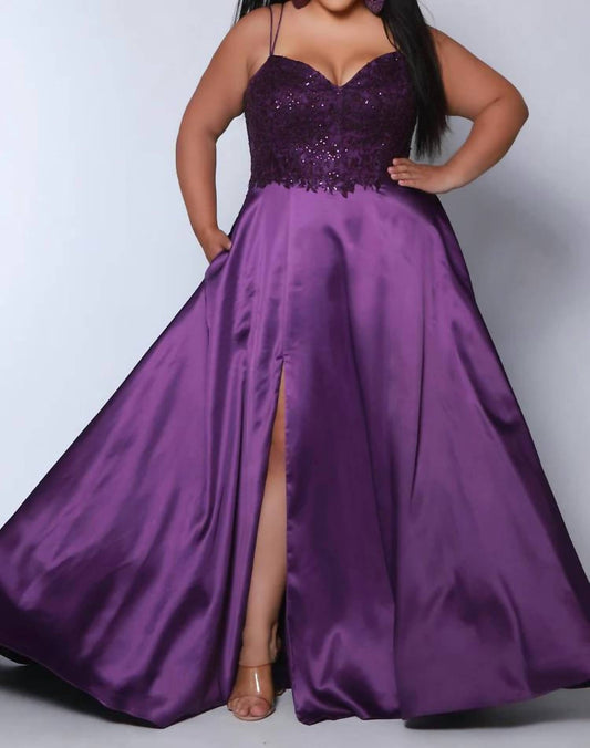 A-line High Slit Maxi Dress