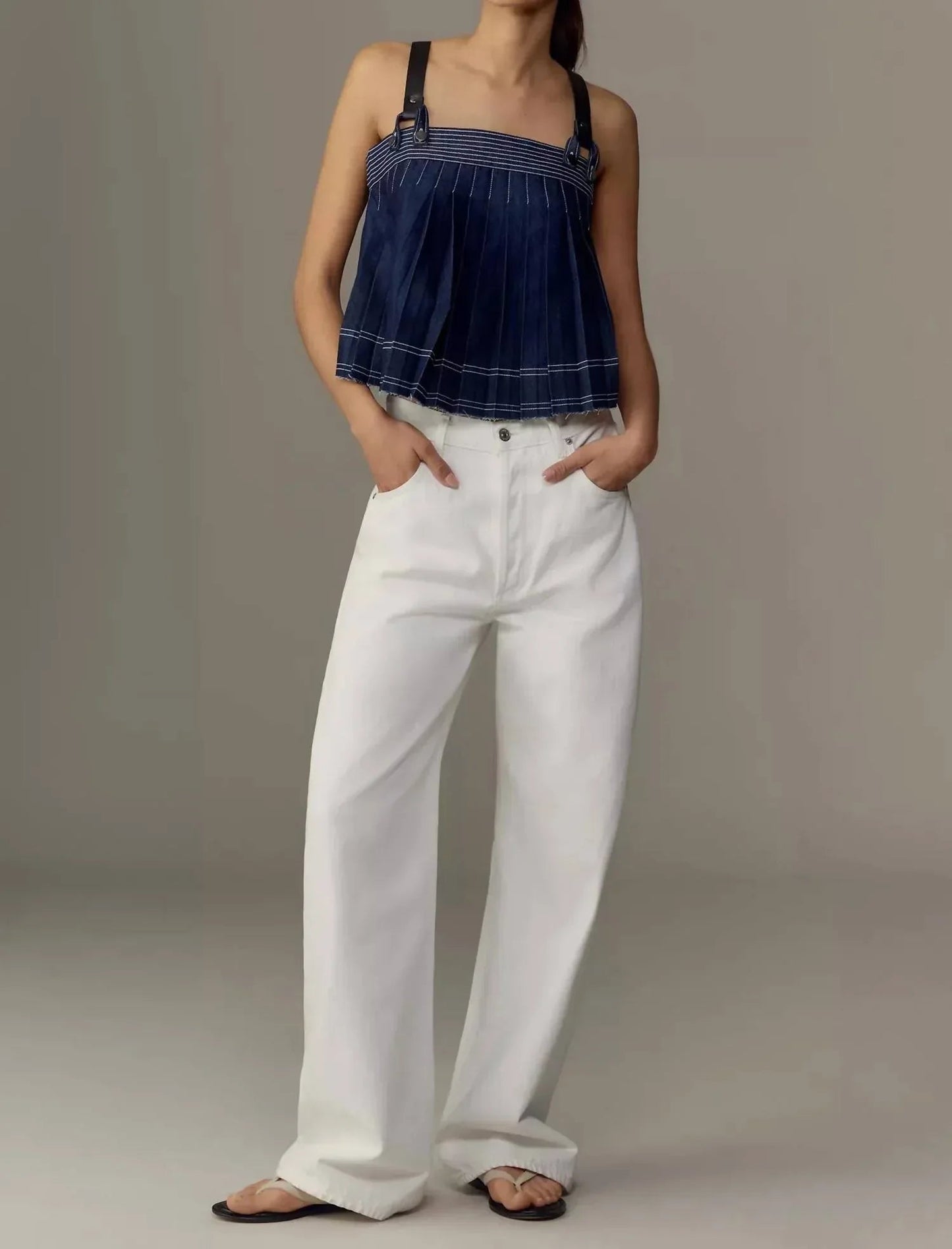 Ärmellose Harness-Bluse