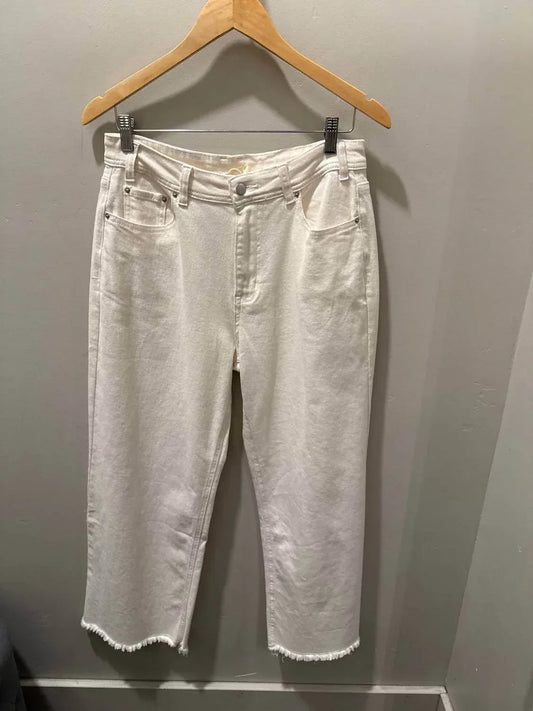 Women's Stretch High Rise Crop Wide Leg Jean