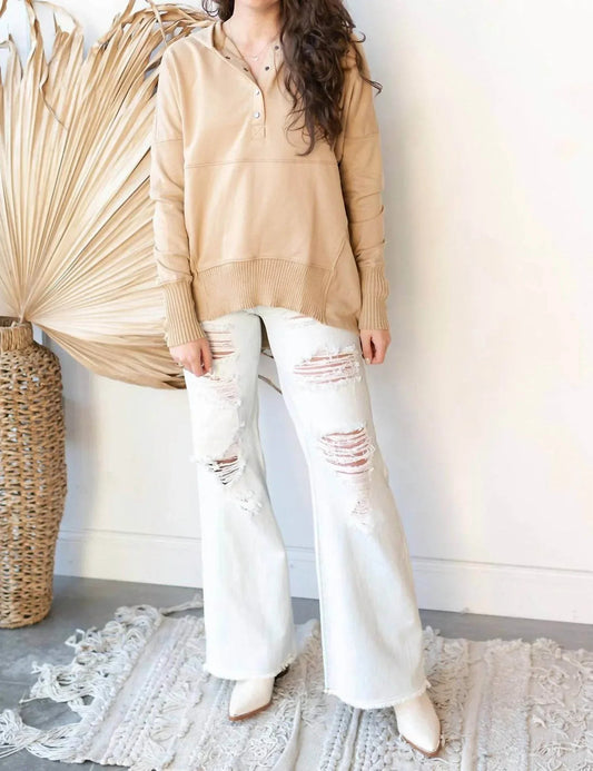 Gib mir 5 Button Up Wide Leg Jeans