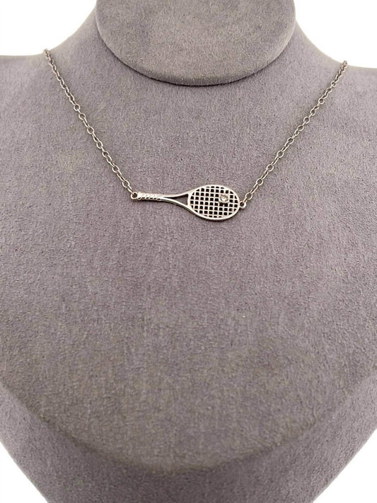 Women's Gold Racket + Diamond Ball Necklace