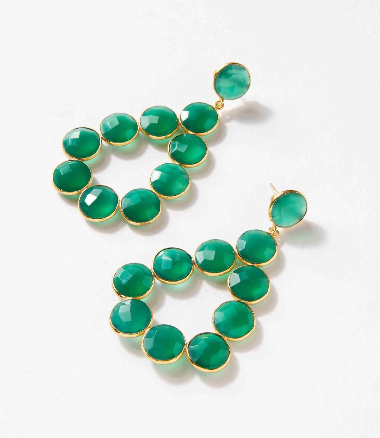 Women's Gemstone Bezel Drop Earrings