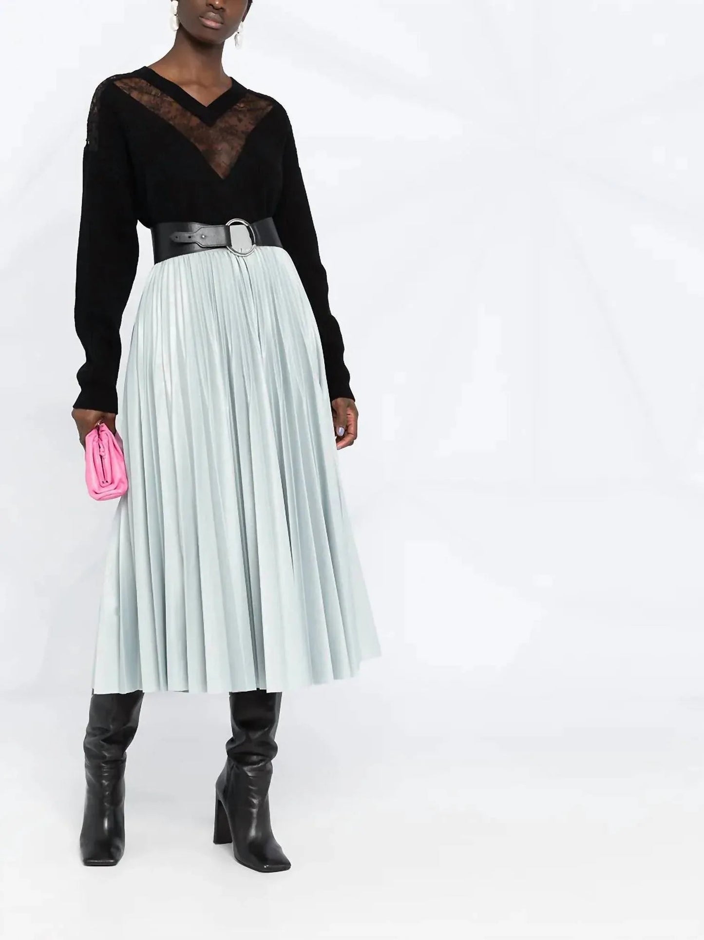 Pullover mit V-Ausschnitt und Spitze