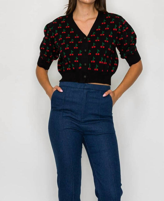 Cute As Cherry Crop Sweater