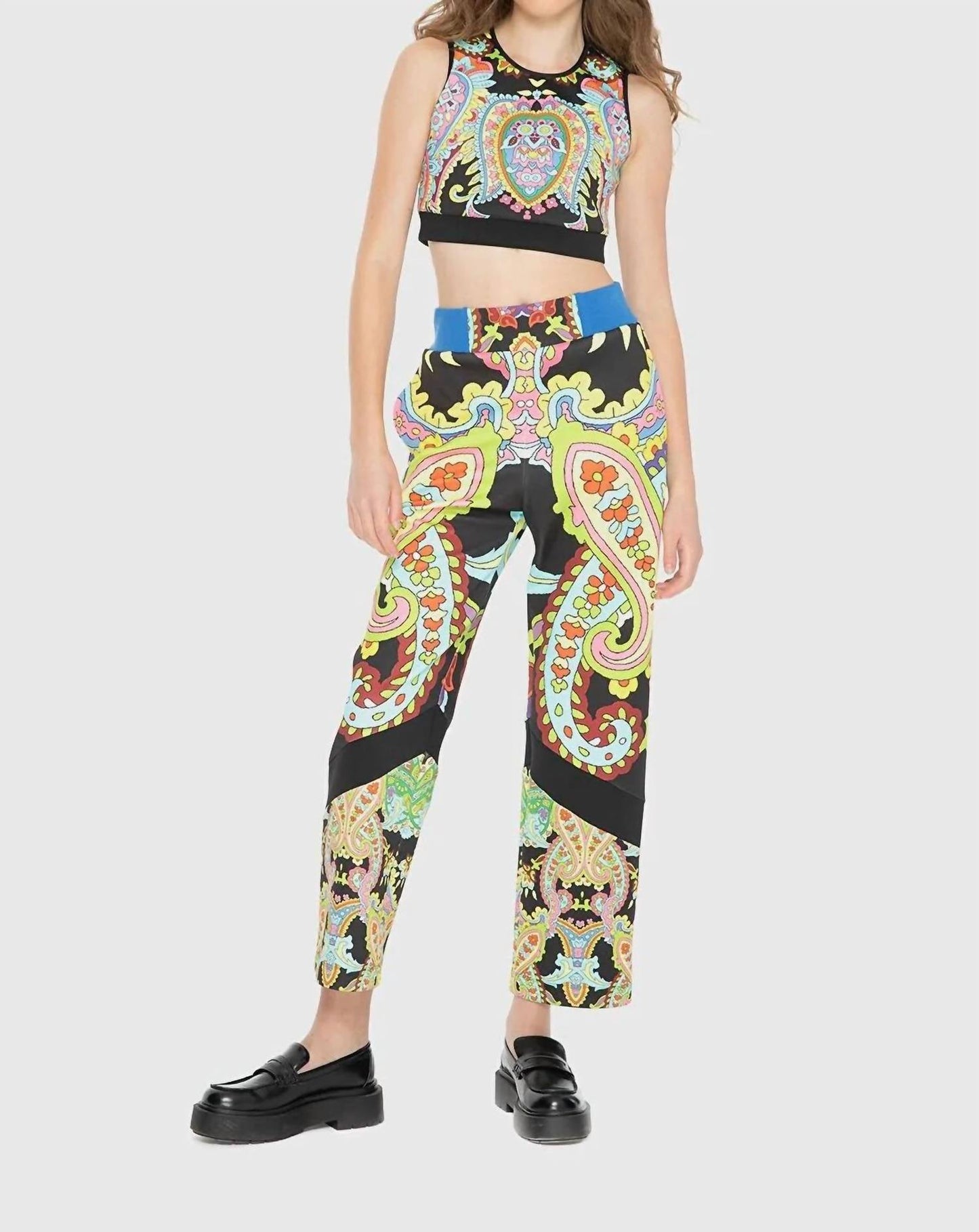 Ethnic Patterned Crop Top Set