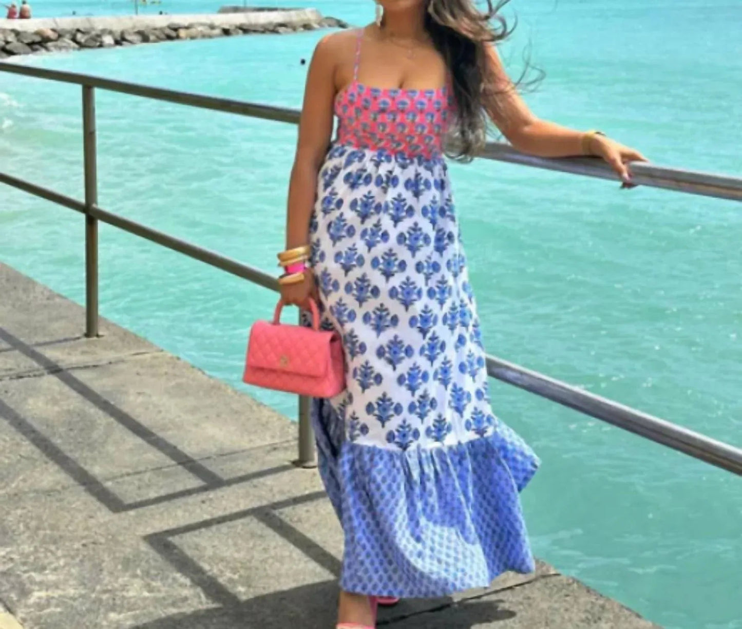 Leher Maxikleid