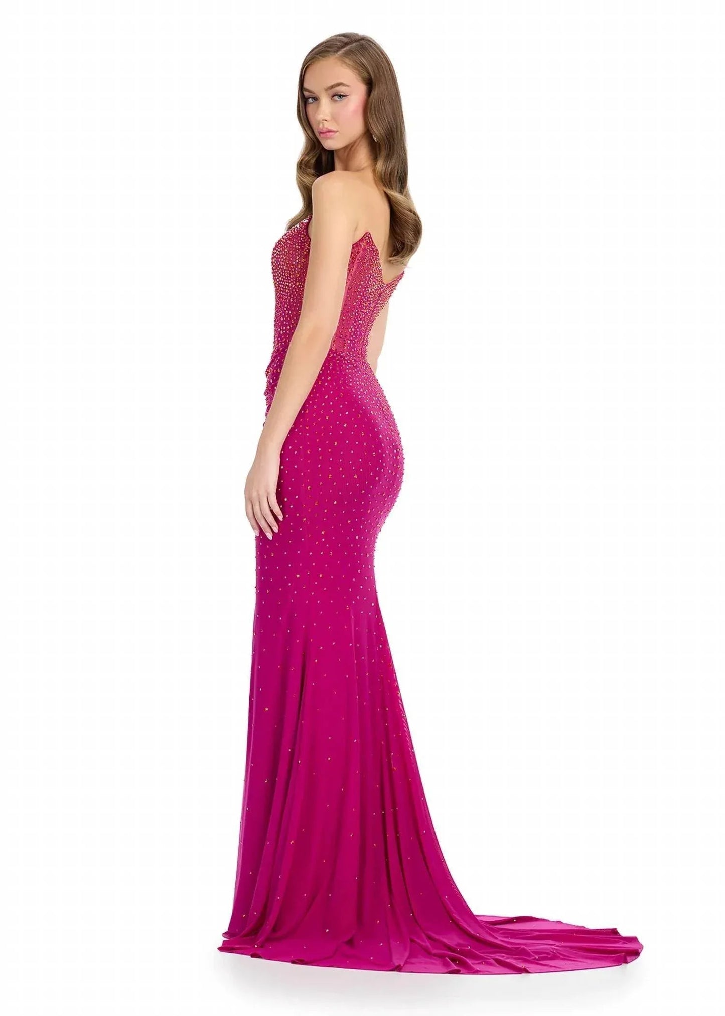 Strapless Beaded Prom Gown
