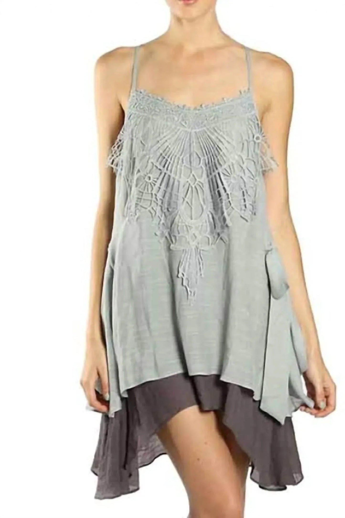 Asymmetrical X Back Dress Mini Dress