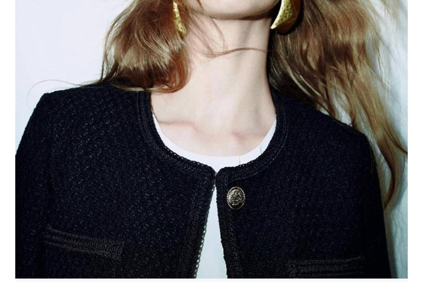 Lässige Business-Tweed-Blazer in Cropped-Länge