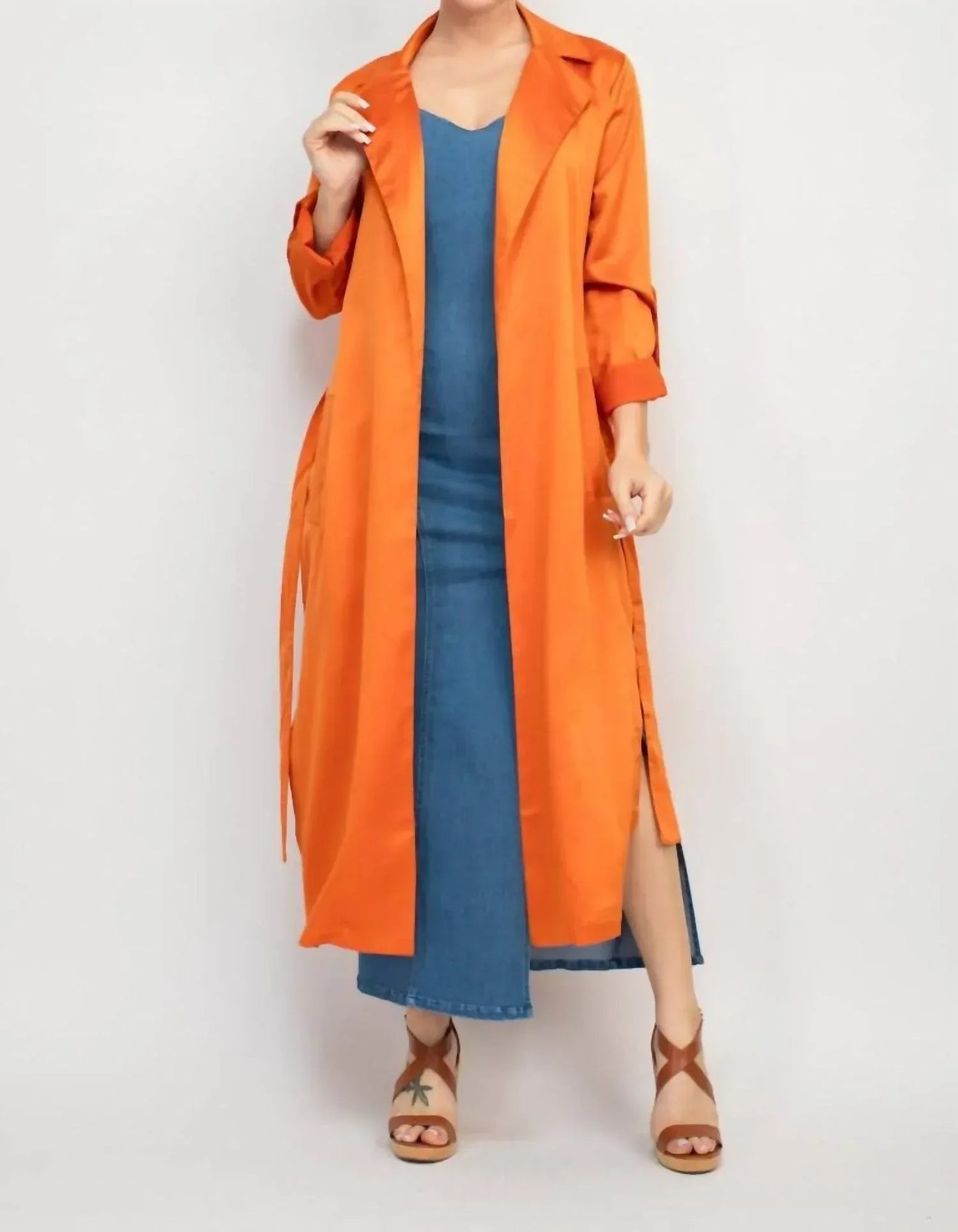Satin Trench Coat
