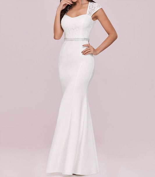 Cap Sleeve Sweetheart Mermaid Style Wedding Dress