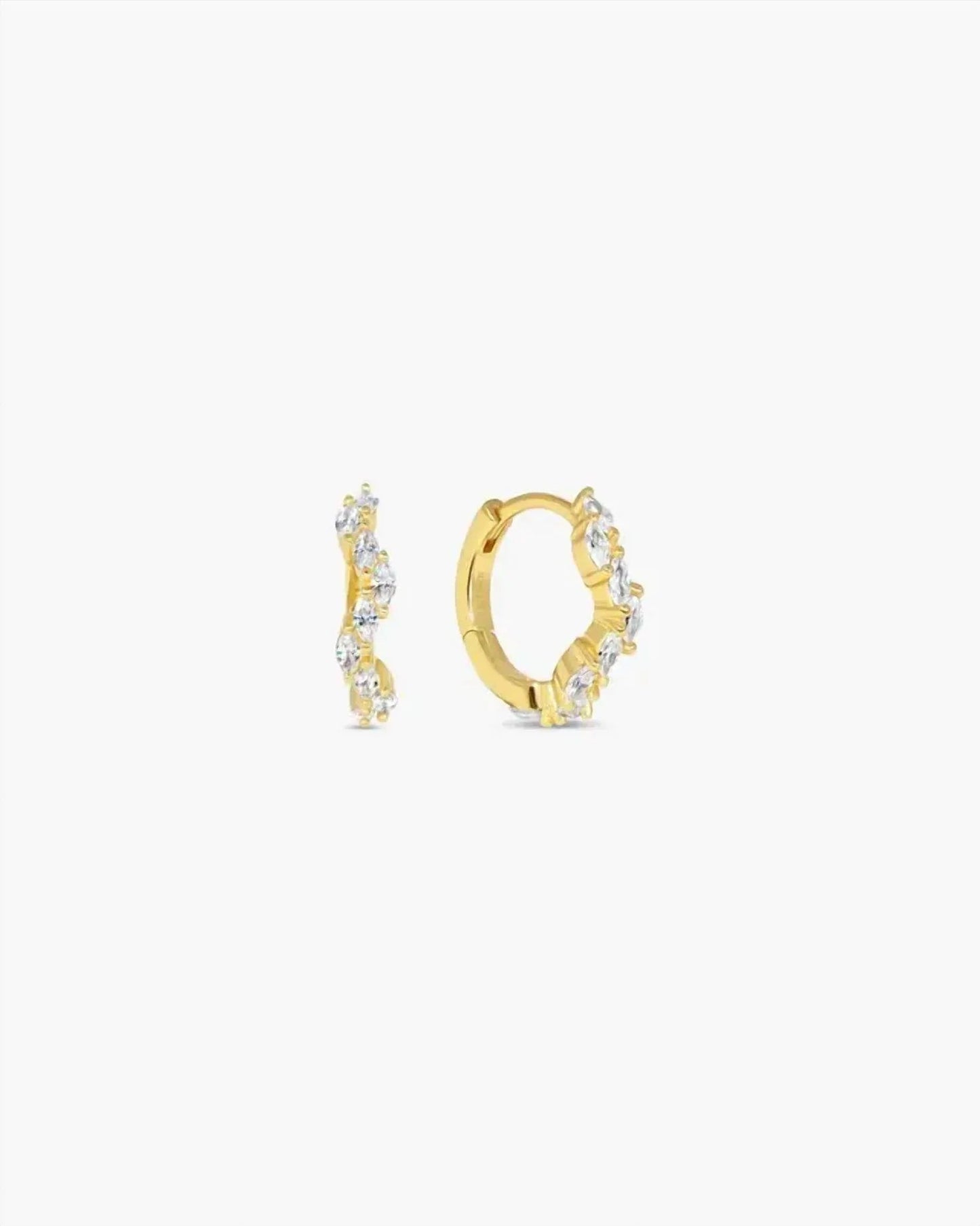 18k Plated Arctic Huggies Earrings