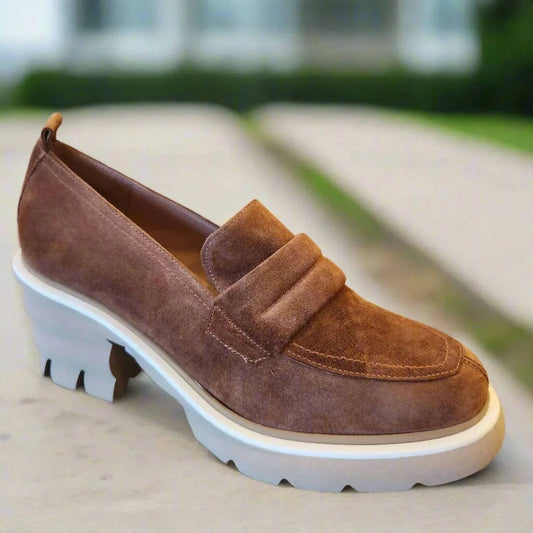 Women's Suede Heeled Loafer