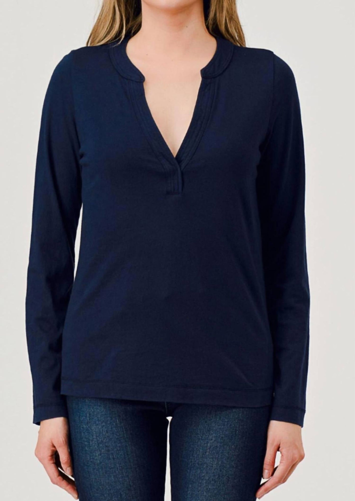 Langarmshirt mit Stehkragen