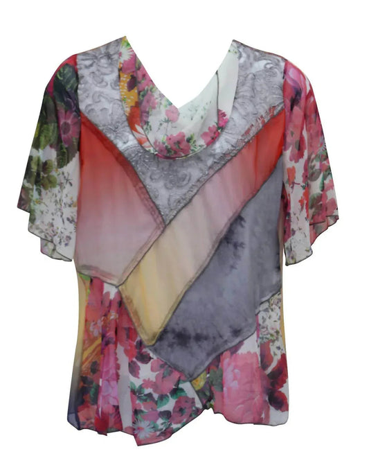 Floral Cowl Neck Top