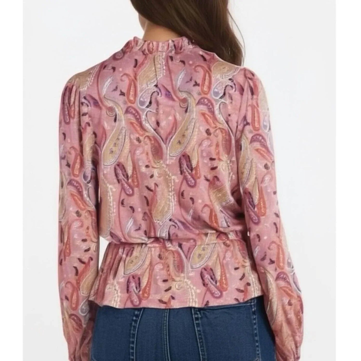 Ruffle Split Neck Blouse