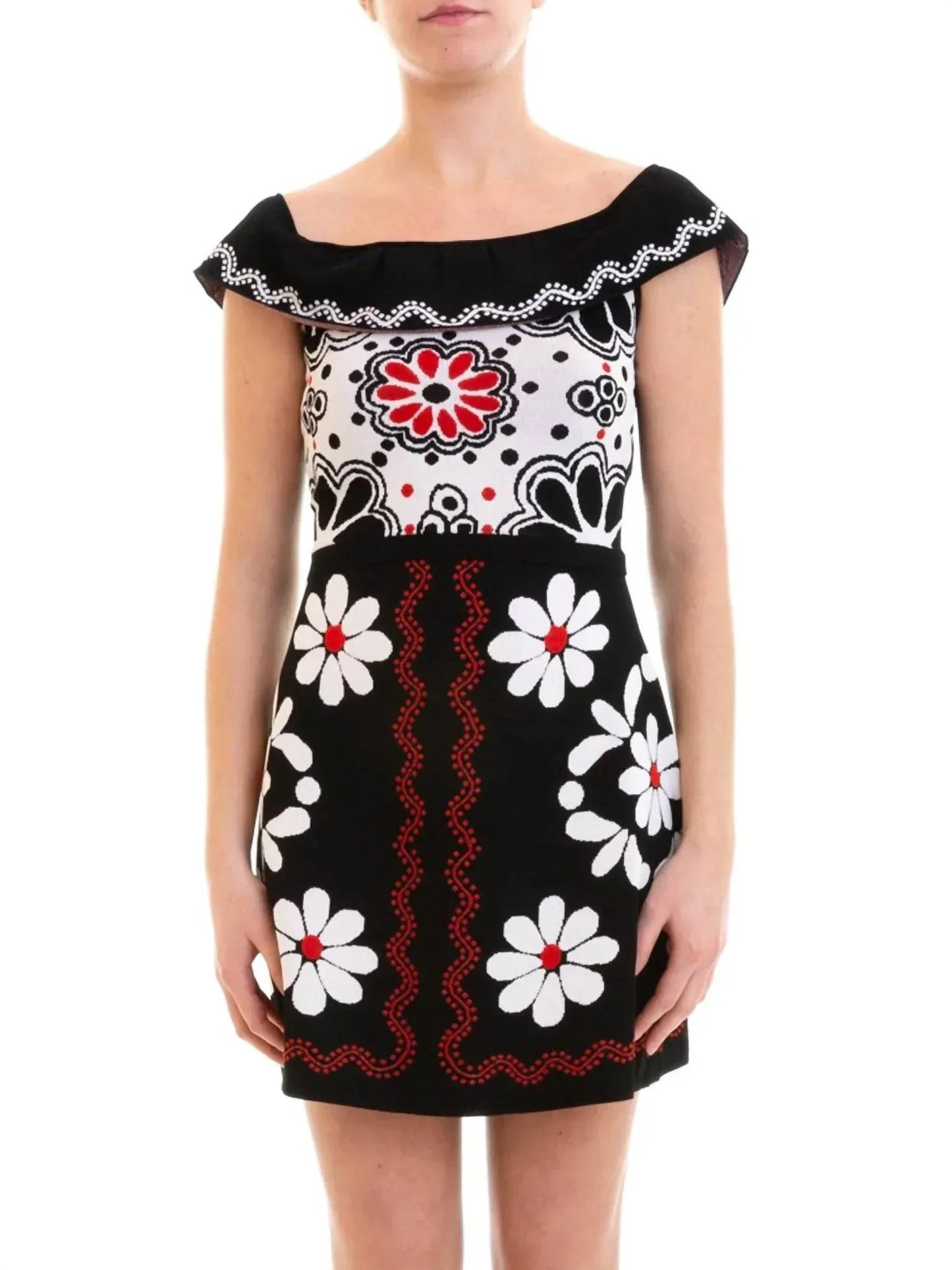 Jacquardstrick-Minikleid