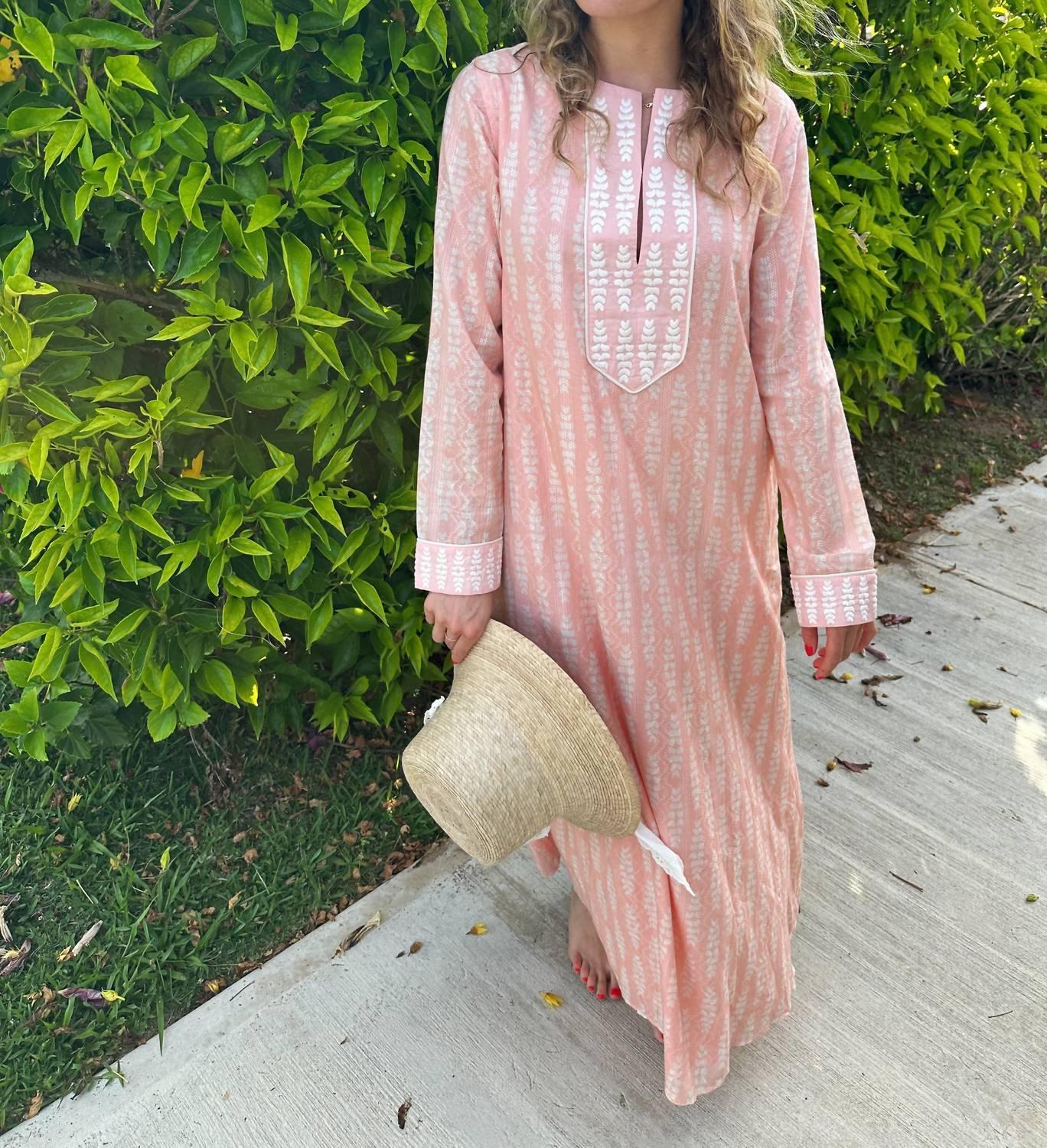 Kaftan-Midi-Kleid mit langen Ärmeln
