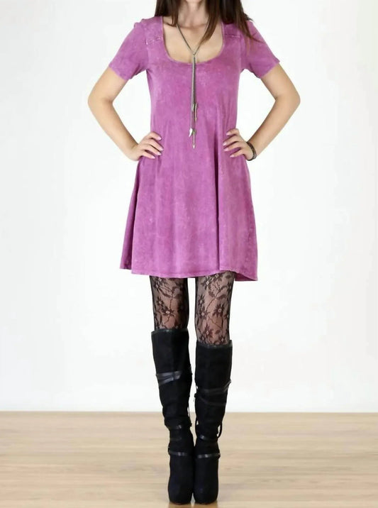 Vintage Säure-Mineral-Waschung Fit & Flare Kleid