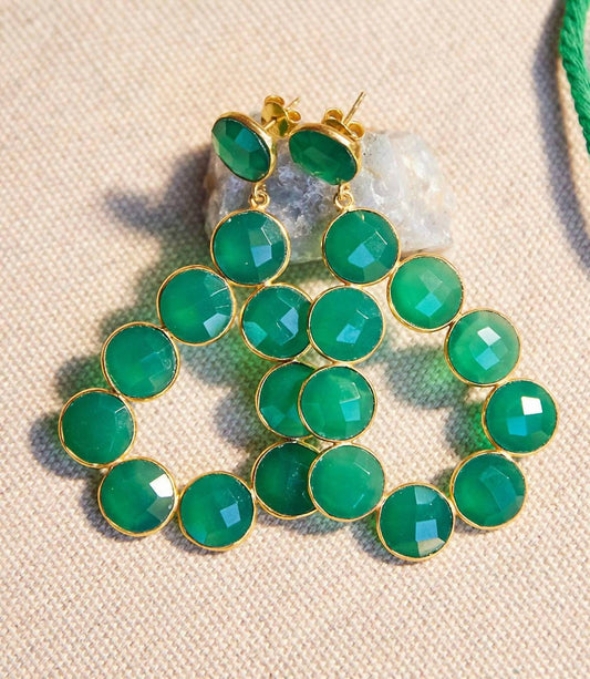 Women's Gemstone Bezel Drop Earrings
