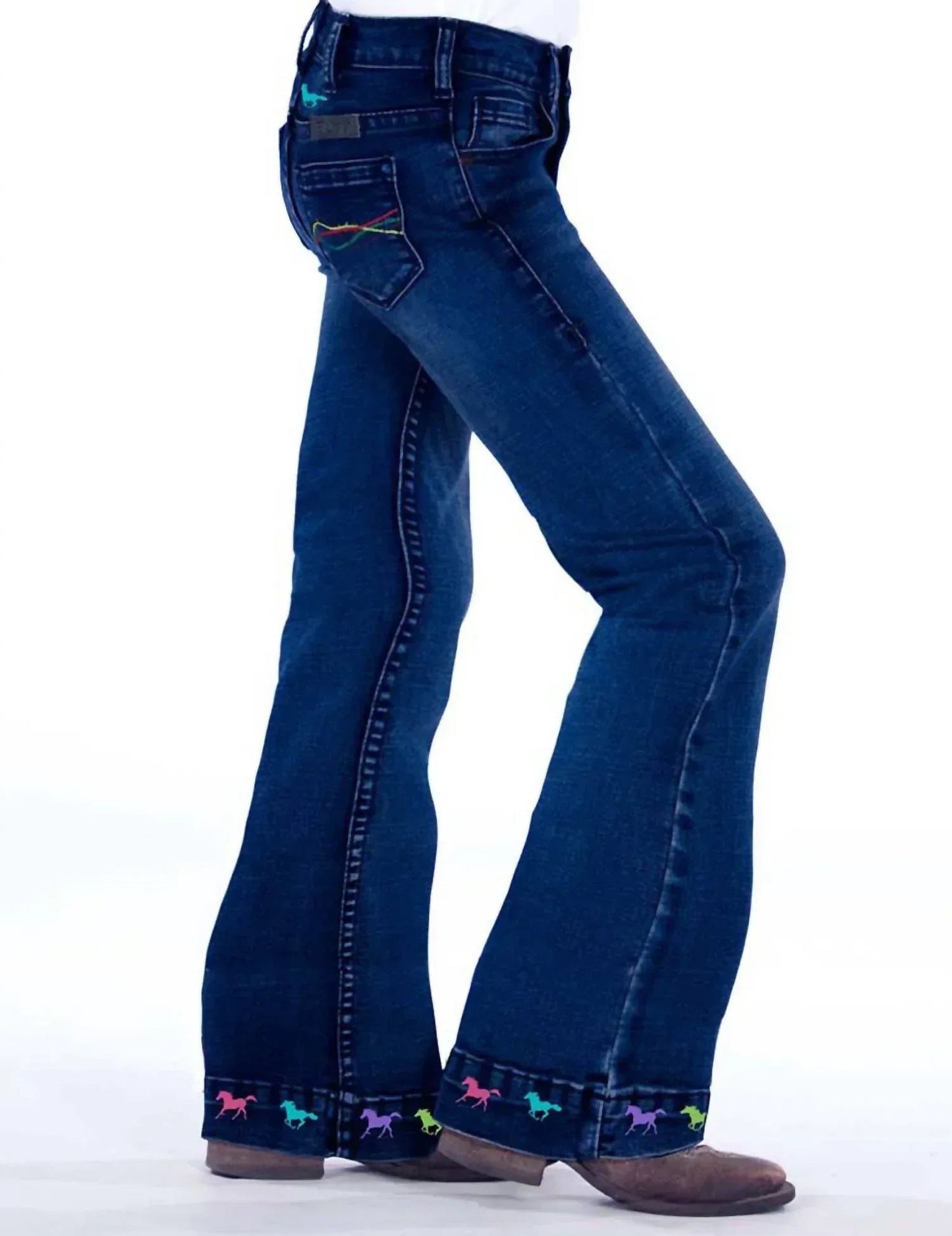 Mädchen Reiten Schnelle Hosenjeans