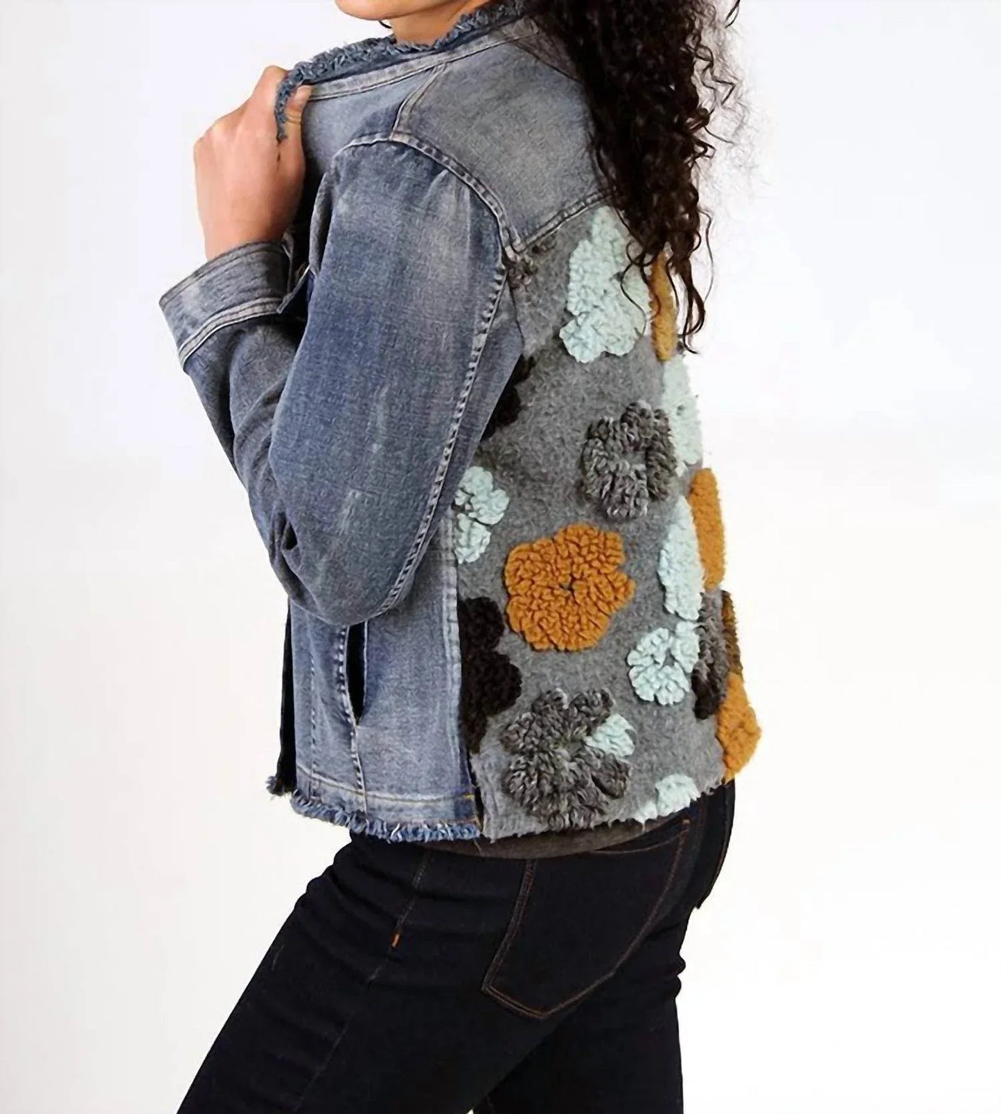 Jeansjacke mit Plüschfutter