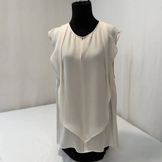 Women's Sleeveless Silk Yolk Front Tank Top