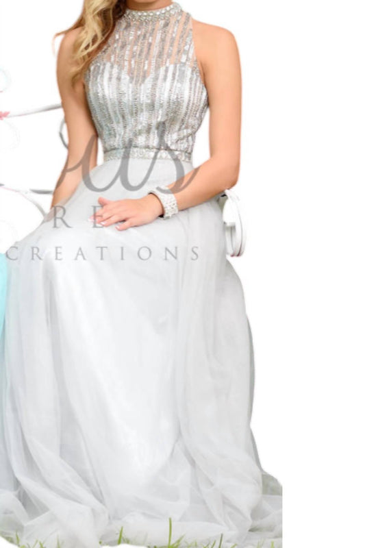 Envious Couture Mock Neck Prom Dress