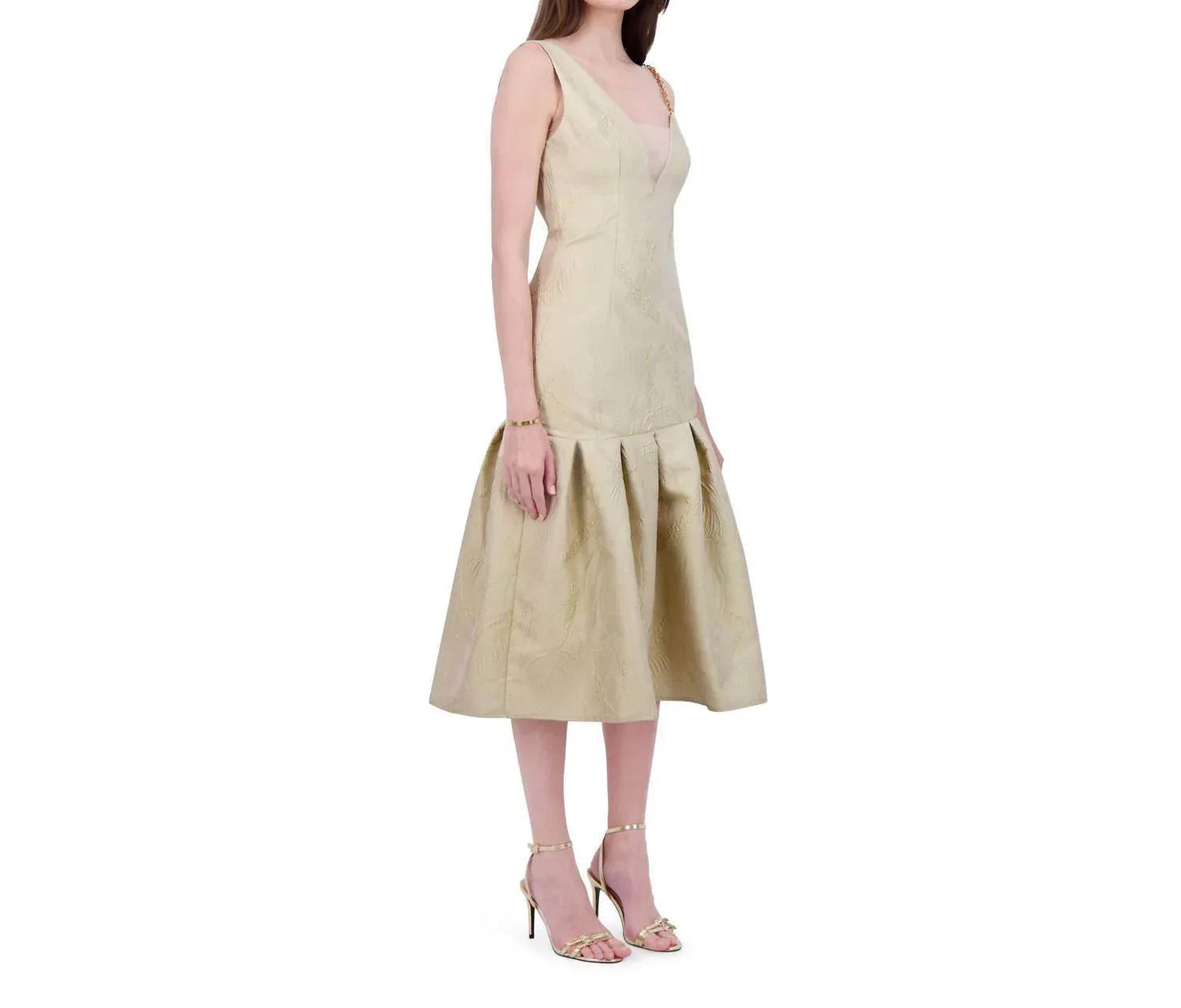 Tea Garden Off-shoulder Midi Dress
