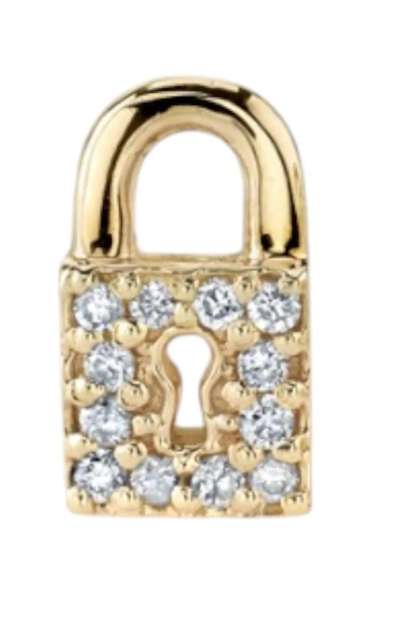 Damen Ohrstecker mit kleinen Diamanten im Pavé und Schlüsselloch-Schloss