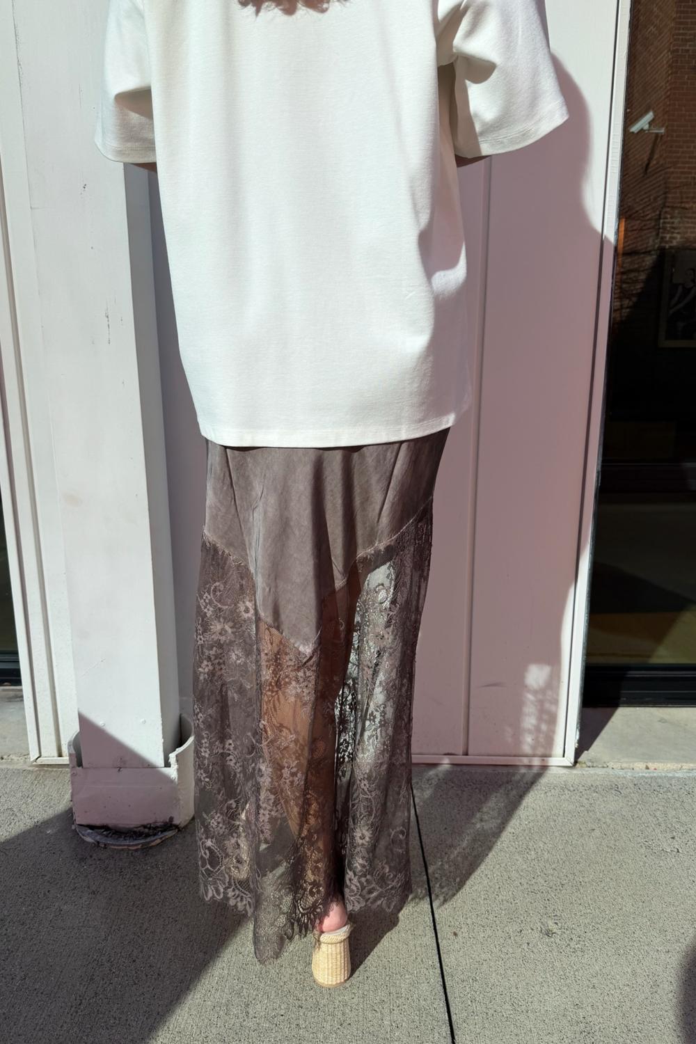 Damen Maxirock Claire mit Spitzenborte