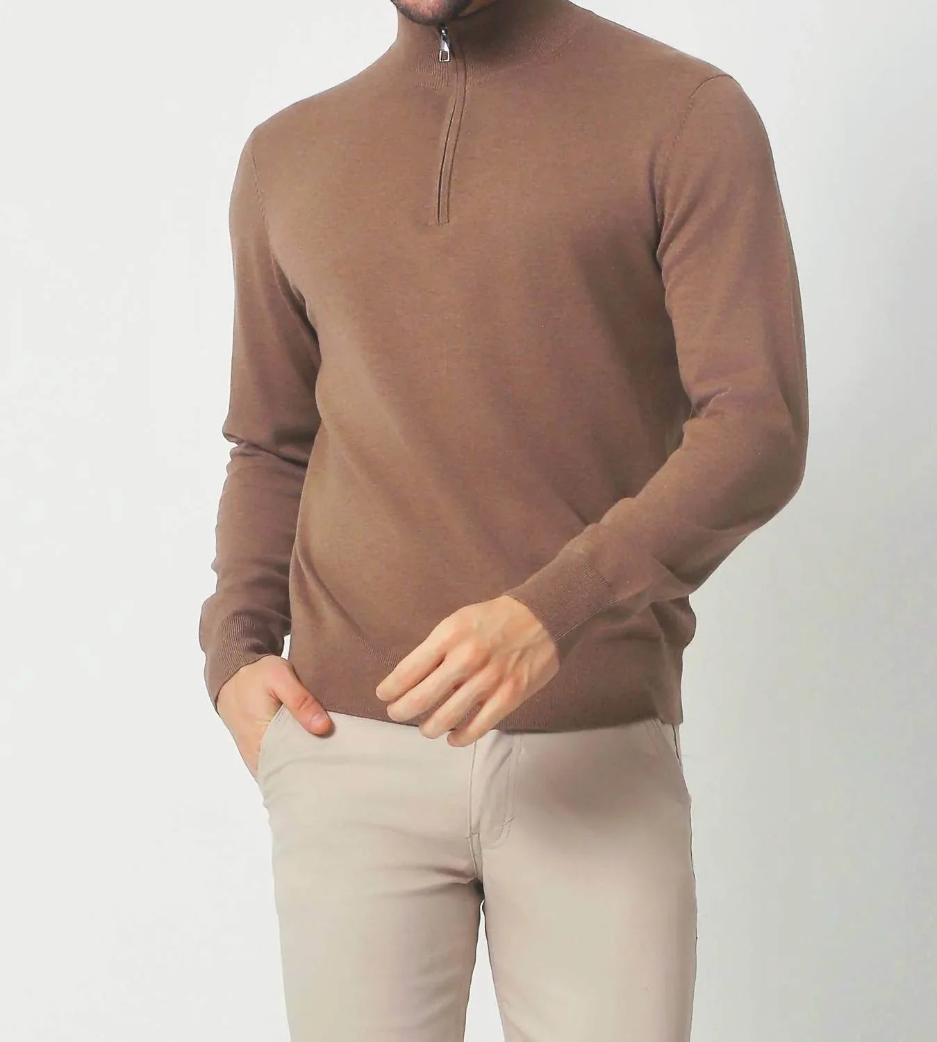 Men's Everyday Cotton Quarter Zip Sweater -plus